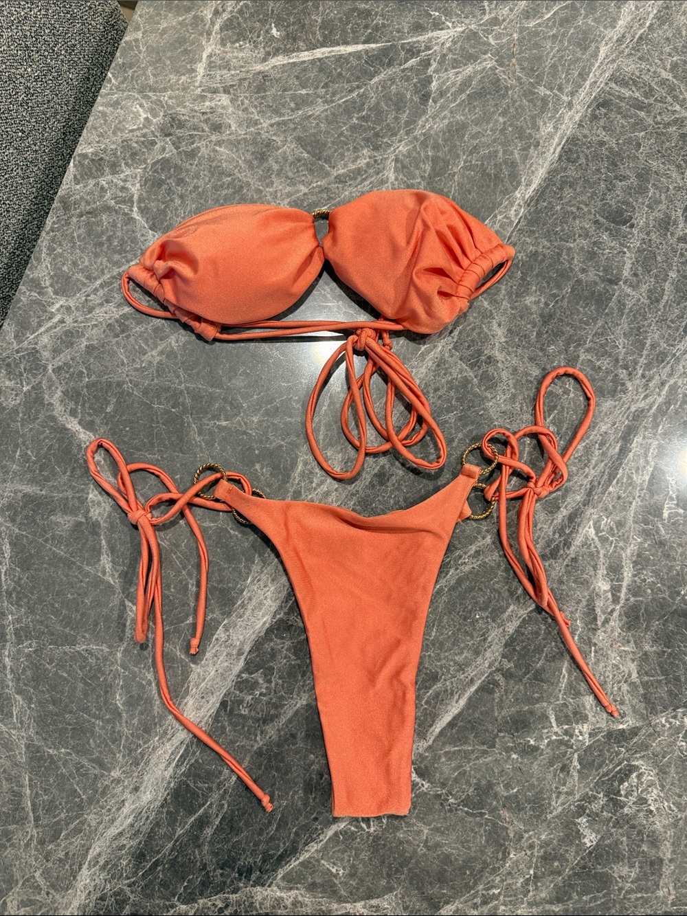 Orange Tie-Side Bikini Set